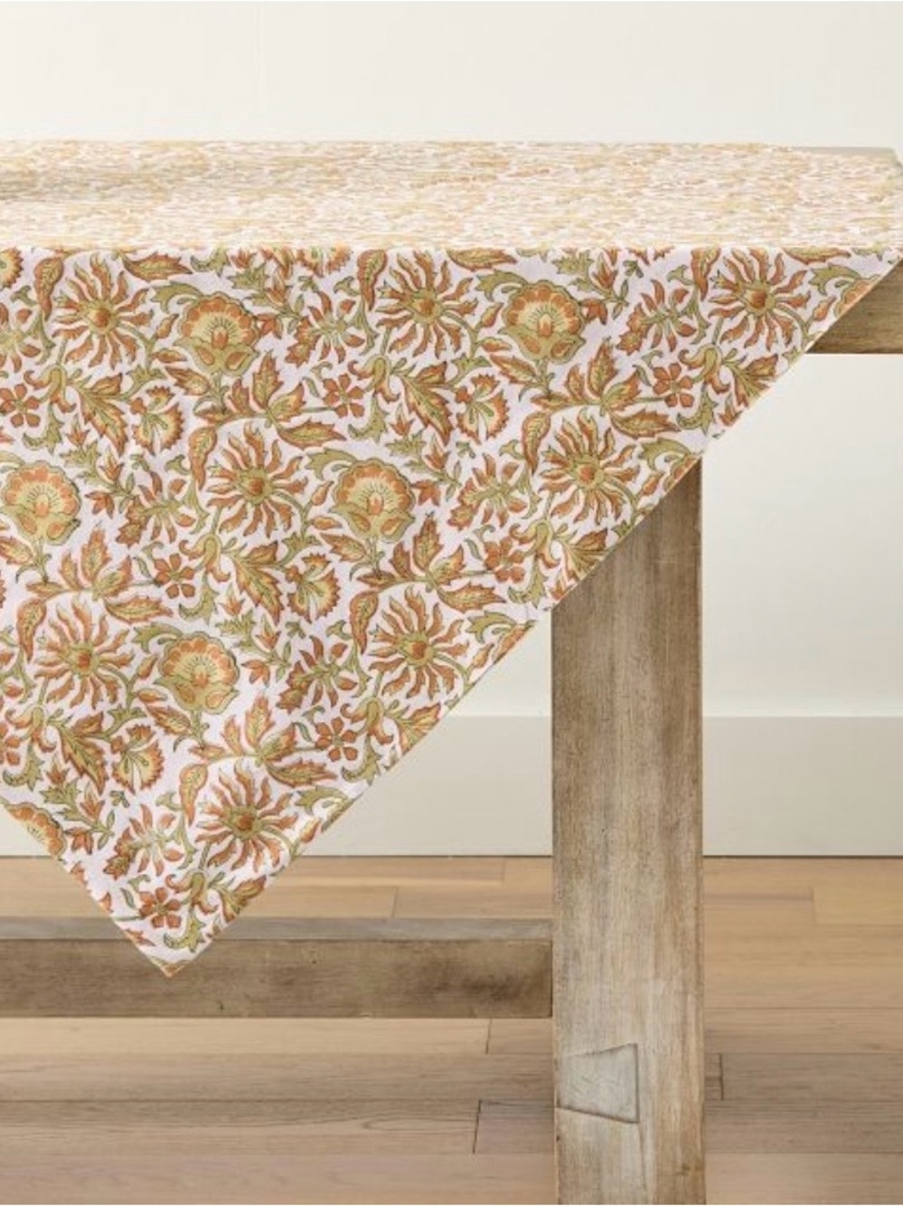 Pottery Barn Floral Organic Cotton Linen Tablecloth Table Throw Sold Out New 🍁🍂